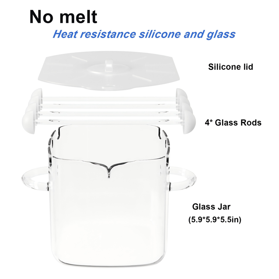 Easy To Clean Microwave Bacon Glass Jar