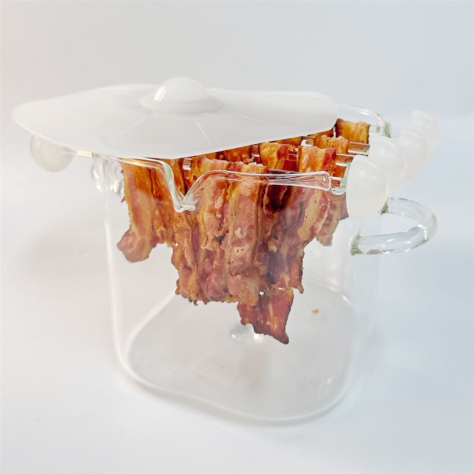 Large Capacity Microwave Bacon Glass Cooker