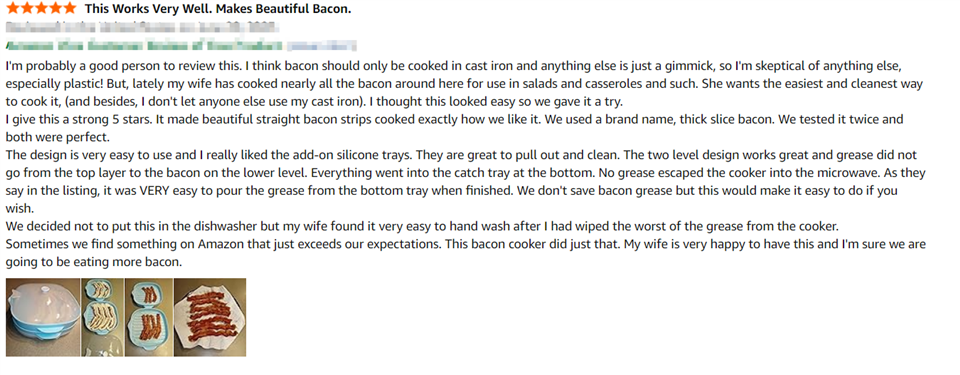 Mikrovlnný podnos na slaninu pre ľahké použitie