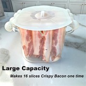 Veľká kapacita mikrovlnná slanina so skleneným hrncom